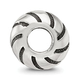 Sterling Silver Reflections Antiqued Swirl Pattern Bead
